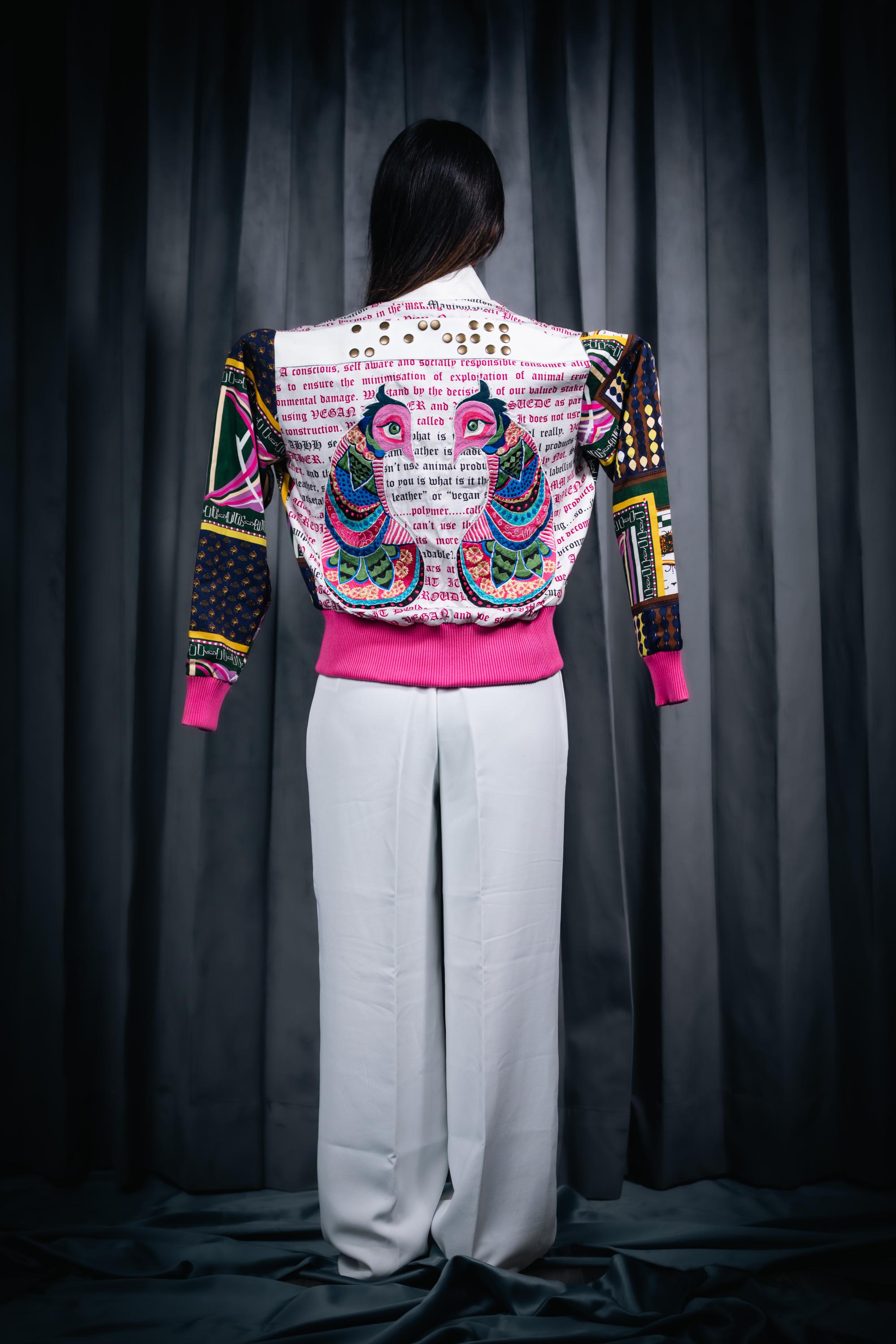 Iridescent Cotton Buckled Neck