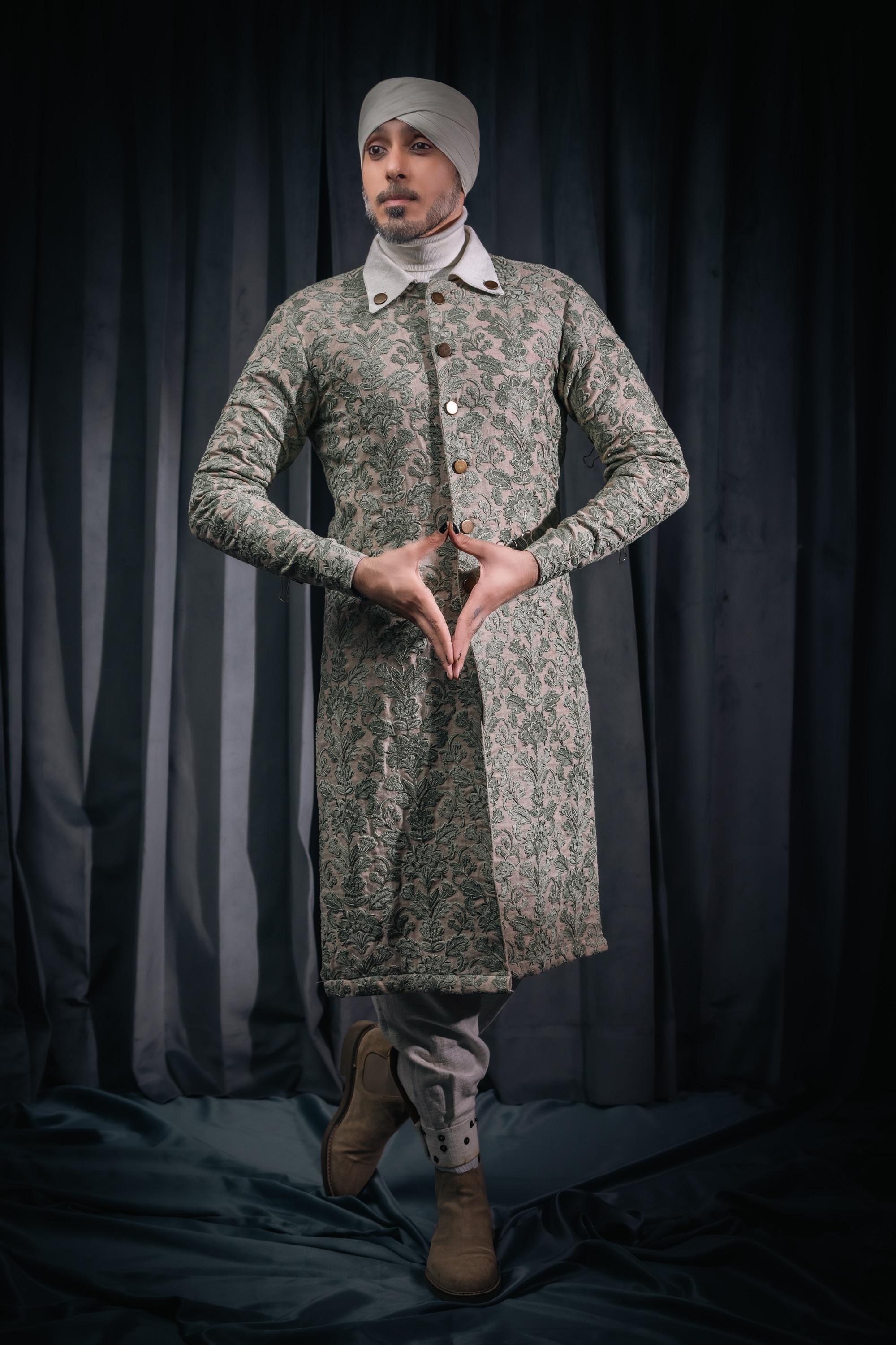 Jade Embroidered Linen Set